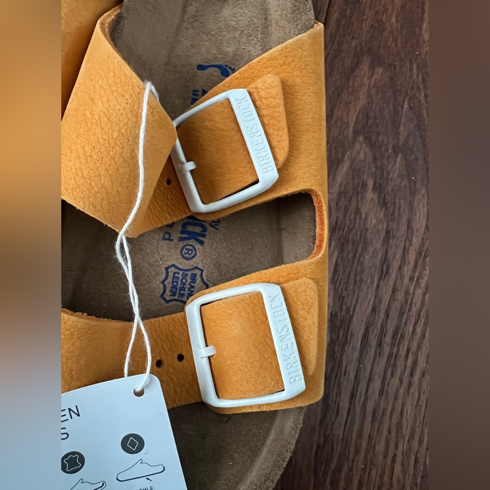 Birkenstock Arizona Soft Footbed Sandals with White Buckles - Narrow Fit - Picture 5 of 13